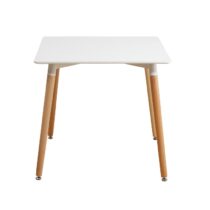 Jedálenský stôl, biela/bukové nohy, DIDIER  2 NEW, rozbalený tovar