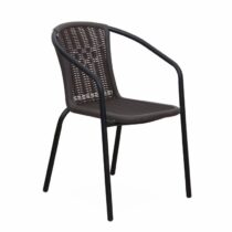 Stohovateľná stolička, tmavohnedá/čierny kov, VARDA P1, poškodený tovar