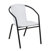 Záhradná stolička, biela/čierna, BERGOLA P2, poškodený tovar
