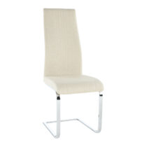 Jedálenská stolička, látka béžová/chróm, AMINA R1, rozbalený tovar