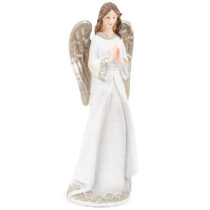 Polyresinový anjel so strieborným srdcom, 20 x 7,5 cm Skladom? Never falošným recenziám