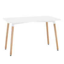 Jedálenský stôl, biela/buk, 120x80 cm, DIDIER 4 NEW