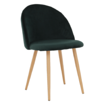 Jedálenská stolička, smaragdová Velvet látka, FLUFFY R1, rozbalený tovar