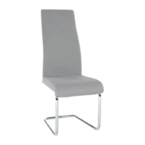 Jedálenská stolička, látka svetlosivá/chróm, AMINA P2, poškodený tovar
