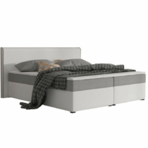 Komfortná posteľ, sivá látka/biela ekokoža, 160x200, NOVARA MEGAKOMFORT VISCO R1, rozbalený tovar
