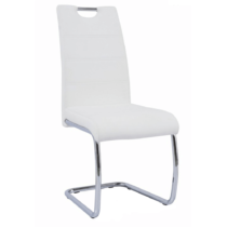 Jedálenská stolička, biela/svetlé šitie, ABIRA NEW R1, rozbalený tovar